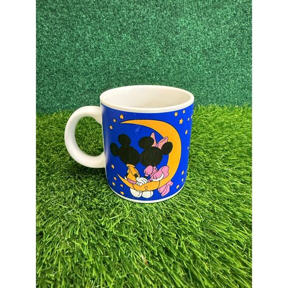 Vtg Applause Disney Mickey & Minnie Mouse On Moon Coffee Mug #5774 Starry Night - Picture 2 of 4